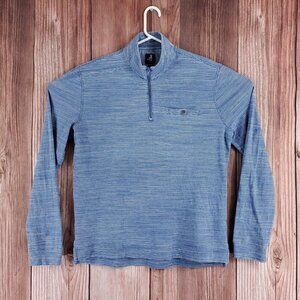 Johnnie-O Mens Size Medium Altman Indigo Striped 1/4 Zip Pullover JMKO3560